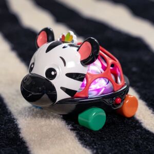 Zabawka Baby Einstein Curious Car Zen Oball Zebra ze światełkami i dźwiękami - Ringer