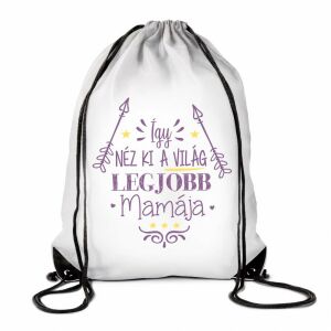 Vicces tornazsák 'Így néz ki a világ legjobb mamája' felirattal. Nagyszerű ajándék nagymamának. - Vicces ajándék