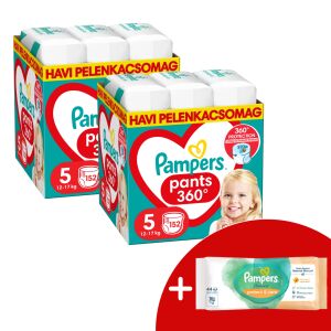 Pampers Pants Junior Größe 5 Windelpackung (304 Stück) mit kostenlosen Feuchttüchern - Wickeltasche und Windeln