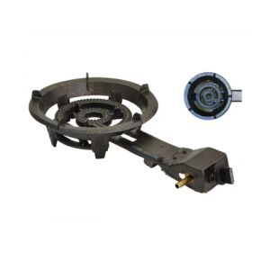 Flinke Kétkörös Öntöttvas Gázzsámoly, Gázrózsa GB31, чугунен газов горелка с два пръстена, пиезо запалване, за готвене на открито - Газова горелка