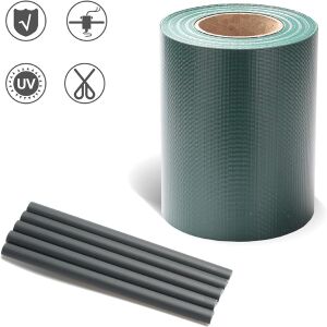 Világosszürke PVC kerítésszalag 19cm x 35m rögzítő kapcsokkal - Malatec