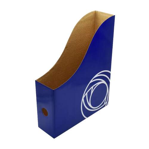 Blue Ring 8cm cardboard file holder with pull-out hole, blue