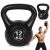 ModernHome 12kg fekete kettlebell súlyzó használati példával