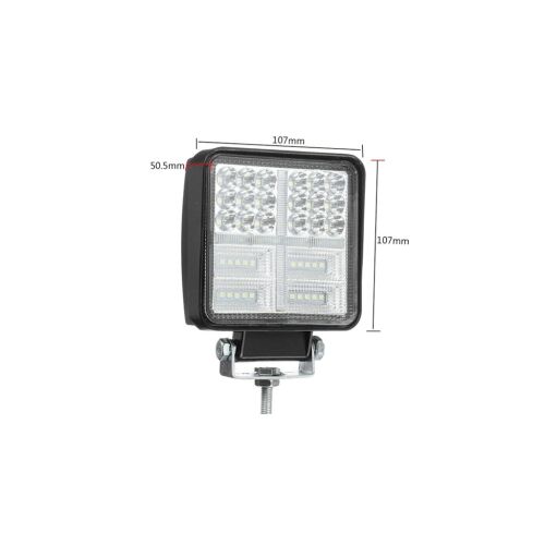 Villogó LED lámpa, 108W, 12V 24V, fekete, fehér fény, oldalnézet - AutoREY