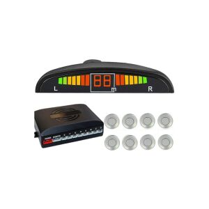 AutoREY® Premium univerzális parkolásérzékelő készlet kijelzővel és hangjelzéssel, beleértve a vezérlőegységet, 8 érzékelőt és a kijelzőt - Tolatóradar