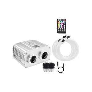 Set de iluminare a plafonului cu fibră optică pentru mașină, include motor de lumină, cabluri cu fibră optică, telecomandă și adaptor de alimentare - Lumini auto