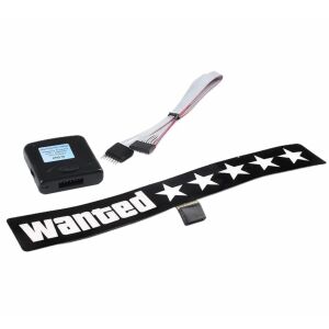 Sticker Electric LED Auto, Wanted, Culoare Alb pentru Parbriz, Luneta, Geamuri Laterale AutoREY® 125042490 - Abțibilduri auto.