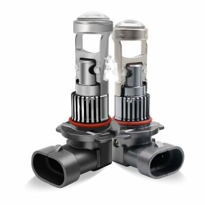 Set 2 Becuri LED HB4 (9006) LED cu Lupa, SUPER CSP, Putere 150W si 27.000 Lumeni, Ventilator Integrat, Cu cipuri CSP 7035, 6000K Alb Rece, fara eroare de bec ars AutoREY® PRO 125042760 - Vehicule & Piese