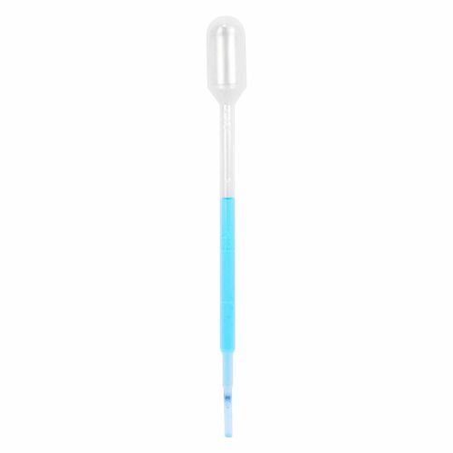 Pipetă Pasteur 3ml cu lichid albastru, pipetă de transfer din plastic
