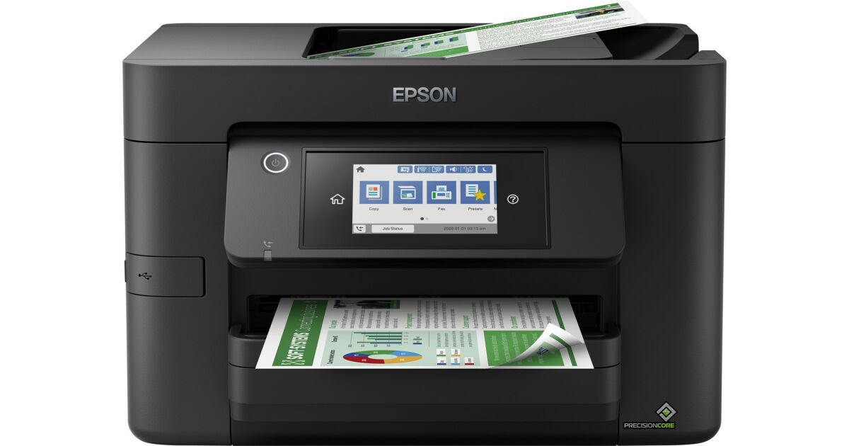 Многофункционален мастиленоструен безжичен принтер Epson WorkForce Pro WF-4820DWF A4 с 3 месеца безплатно мастило с абонамент ReadyPrint като част от Advantage+* 137055896