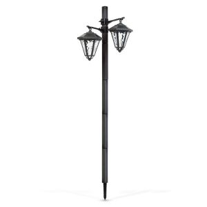 Fekete 137 cm-es Garden of Eden LED szolár kandeláber - Napelemes lámpa