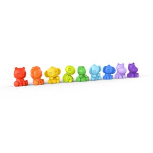 BRIGHT STARTS TropicAnimals bath toys set of 9 colorful animals, featuring a lion, elephant, turtle, frog, hippo, and more - Bath Toy