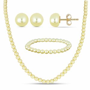 Nugget Szett Arany színű Édesvízi Gyönggyel ( Nyaklánc+Fülbevaló+Karkötő ), Y58164 125082796 - Női kiegészítő