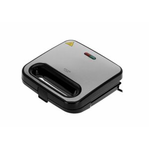 Adler AD3076 Aparat de sandwich triunghiular, negru și argintiu, plăci antiaderente - Sandwich-maker