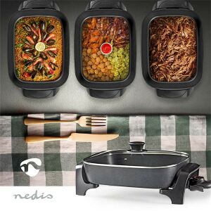 Nedis FCSP110EBK40 elektromos serpenyő használat közben, különböző ételek készítése - Elektromos főzőedény