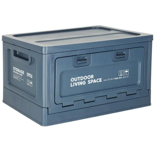 Praktische Faltbare Campingbox - Marineblau - 40L, geschlossen