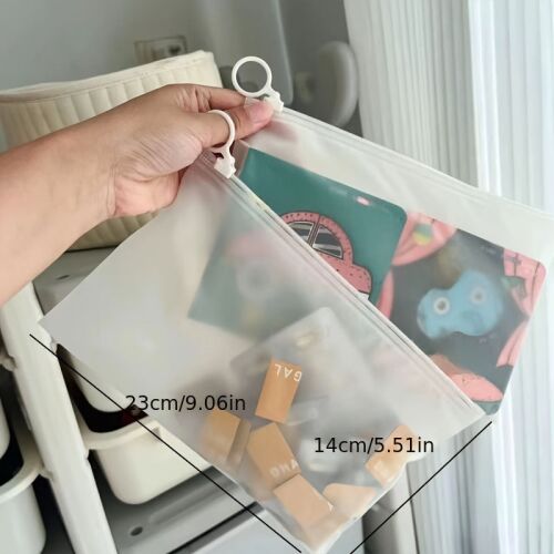 5db Átlátszó Cipzáros Rendszerező Tasak méretekkel