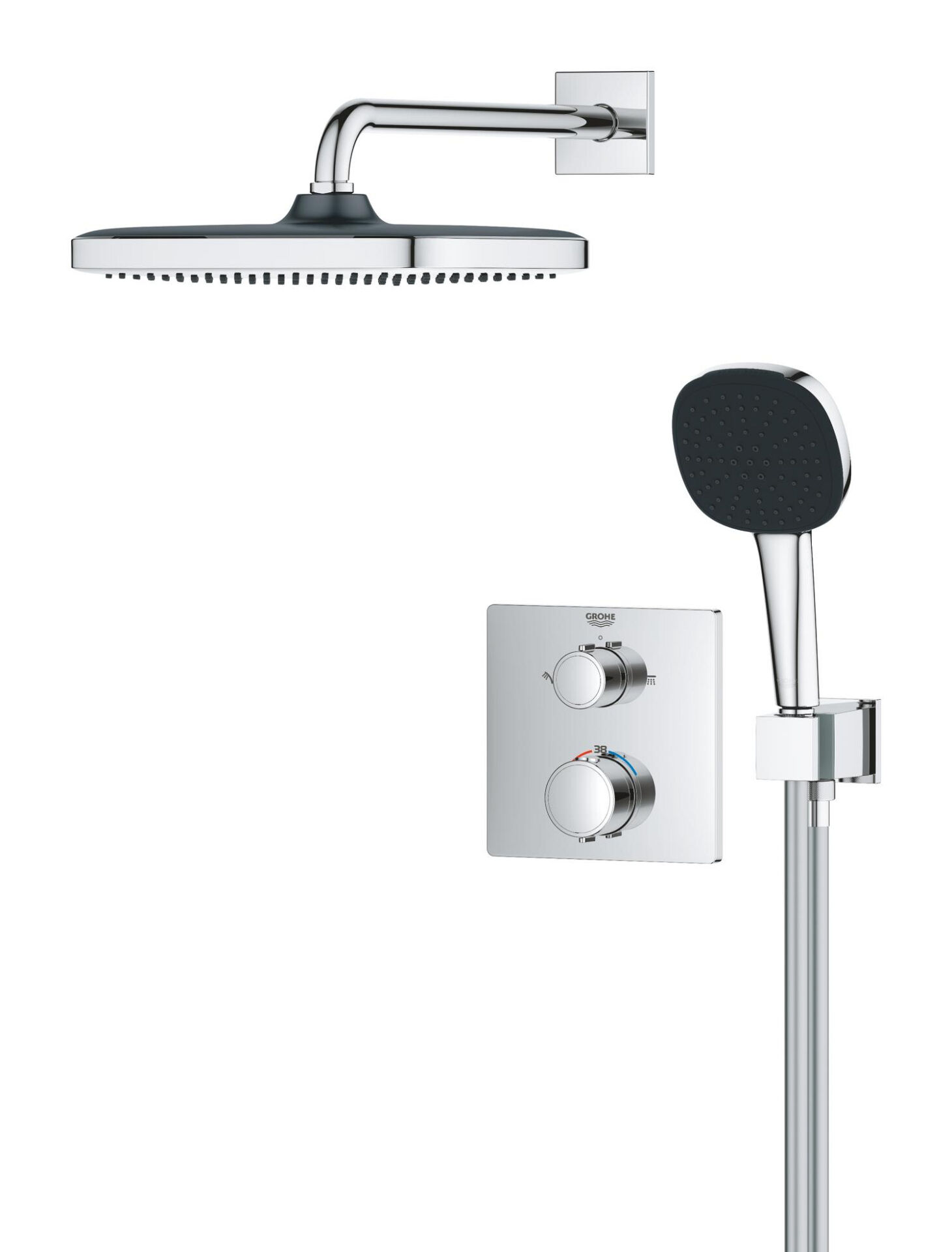 Grohe Precision Thermostat króm Rejtett zuhanyrendszer Vitalio Co...