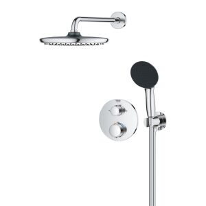 Grohe Precision Thermostat sistem de duș încastrat cromat cu duș fix și duș de mână Vitalio Start 250 - Set de duș