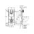 Technical drawing with dimensions of Grohe Rapid SL concealed cistern frame