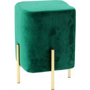 Otomans din catifea verde cu picioare aurii, de formă pătrată - Otomane și suporturi pentru picioare