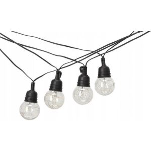 10 LED vonkajších svetielok, teplá biela, 10 metrov dlhé, ideálne na zdobenie terás, balkónov a záhrad - Sersimo