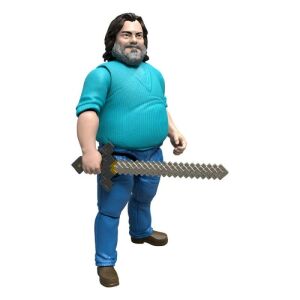 Figurină de acțiune Steve din filmul Minecraft, 10 cm înălțime, ținând o sabie de diamant - Mattel