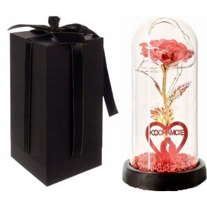 ÖRÖK RÓZSA ÜVEGBEN VILÁGÍTÓ LED AJÁNDÉK