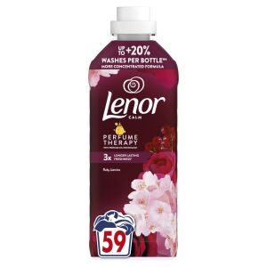 Lenor Ruby Jasmine Weichspüler, 59 Wäschen, 1239 ml, mit Parfümöltechnologie, 3x länger anhaltende Frische - Spülen