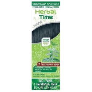 Krem koloryzujący na bazie henny Herbal Time, odcień 7 Naturalna Czerń, 75ml 125096212 - Farba do włosów