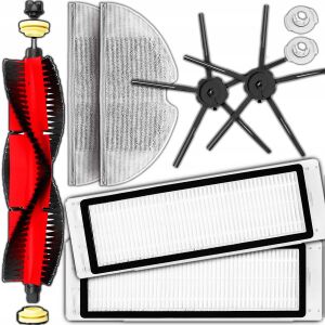 Set 9 accesorii NewEvo compatibile cu Xiaomi Roborock S5, S5 Max, S6 Max, S6 MaxV, S60, S65, 1 perie tambur, 2 perii laterale, 2 filtre Hepa, 2 filtre pentru rezervorul de apa, 2 mop de micro 126694959 - Accesorii pentru electrocasnice mici