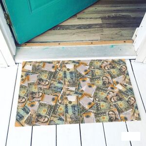 Vicces lábtörlő, Húszezresek lábtörlő magyar forint bankjegyekkel, vicces bejárati szőnyeg - Vicces ajándék