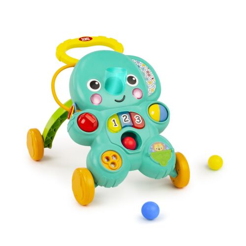 Bright Starts Stroll 'n Roll 2-in-1 Walker with Activities, elephant design, helps baby learn to walk