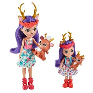 Lalki Enchantimals Danessa i Danetta Deer z figurkami Sprint i Fleet - Mattel