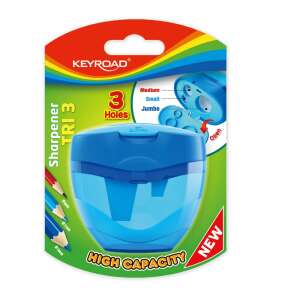 Keyroad Tri 3 pencil sharpener with 3 holes for different pencil sizes, blue color - Keyroad