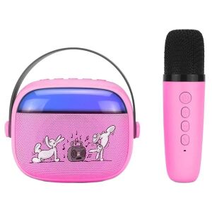 Boxa portabila pentru copii GoGEN BOB A BOBEK PARTY, 3.2 W, USB, Micro SD, microfon fara fir, 3.7V / 1200mAh , roz
