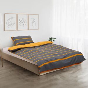 SET DE PAT SINGLE BUMBAC GREY/ORANGE 125112555 - Lenjerie de pat - tineri și adulți