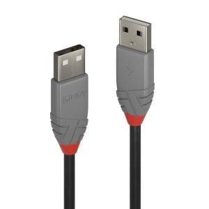 Kabel Lindy LY-36691 USB 2.0 Typ A, 0,5m, Antracyt - Kabel