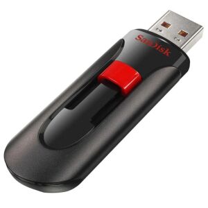 USB kľúč SanDisk Cruzer Glide 64GB USB 2.0, čierny s červeným posuvníkom - SanDisk