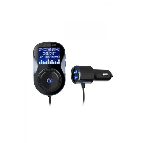 Transmiţător auto Xelur Modulator FM Bluetooth FMT-B4 cu încărcător USB dublu, negru