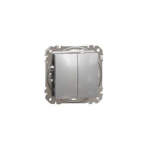 Schneider Electric Sedna Design Doppeltreppenkoppler aus silberfarbenem Aluminium. SDD113108 125122126 - Schneider Schalter