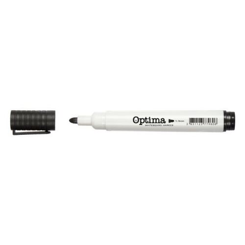 Fekete Optima táblamarker, 1-3mm vonalvastagság - Tábla és flipchart marker