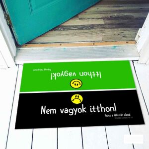 Vicces lábtörlő 'Itthon vagyok!' és 'Nem vagyok itthon!' üzenettel - Vicces ajándék