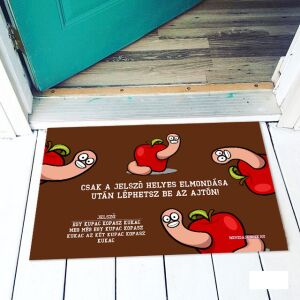 Vicces lábtörlő rajzolt kukacokkal és almákkal, jelszó vicc - Vicces ajándék