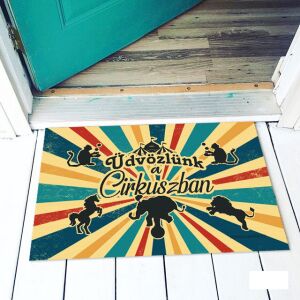 Vicces lábtörlő cirkuszi mintával, Üdvözlünk a cirkuszban - Vicces ajándék