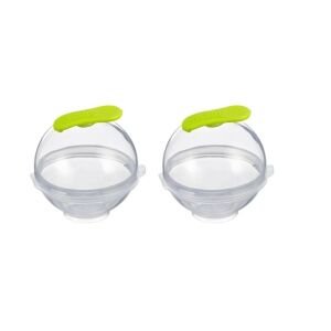 2er-Set Ibili Kugel-Eisformen, Silikon/Kunststoff, 7x11 cm, transparent/grün 125143961 - Eiswürfelformen