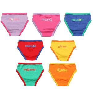 Bio-Baumwoll-Slips, für Mädchen, Zoocchini, Wochentage, 5-6 Jahre - 7 Stück