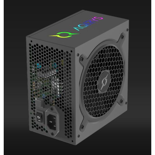 Zdroj Aqirys Pulsar 550W 80+ White certified, čierny, zadný pohľad