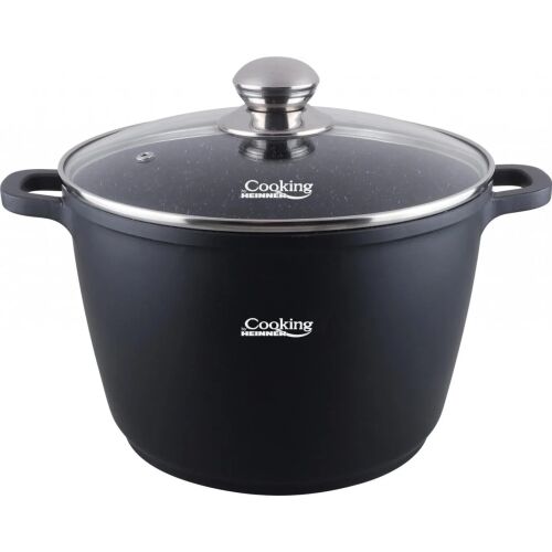 Cooking by HeinneR 10L Алуминиева тенджера със стъклен капак, Черен