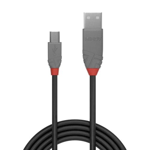 Cablu Lindy USB 2.0 Tip A la Mini-B, 0,5m, negru